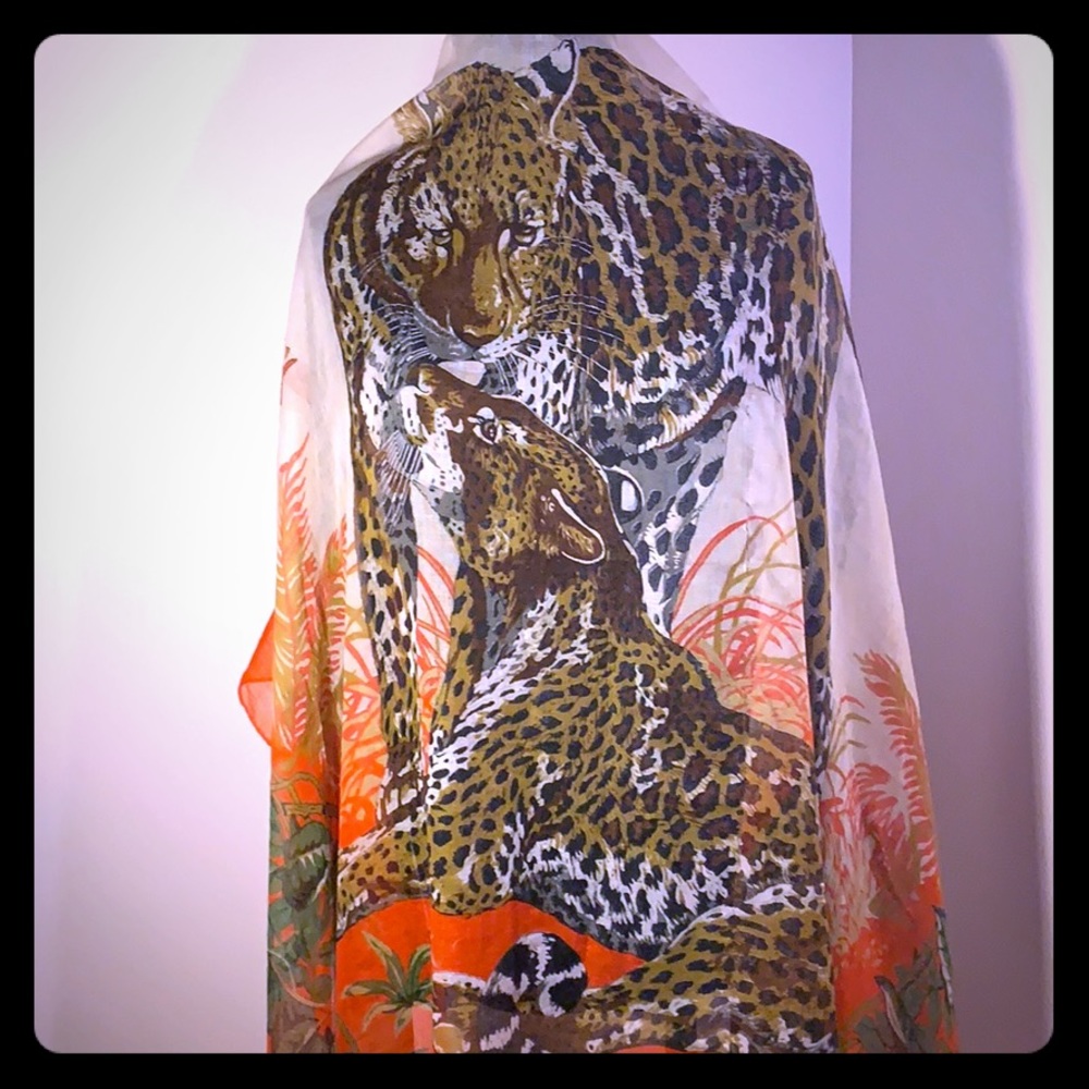Large cotton scarf. Light weight. 48”x48”
